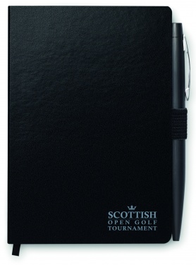 Logo trade promotional item photo of: A5 notebook with pen 72 lined