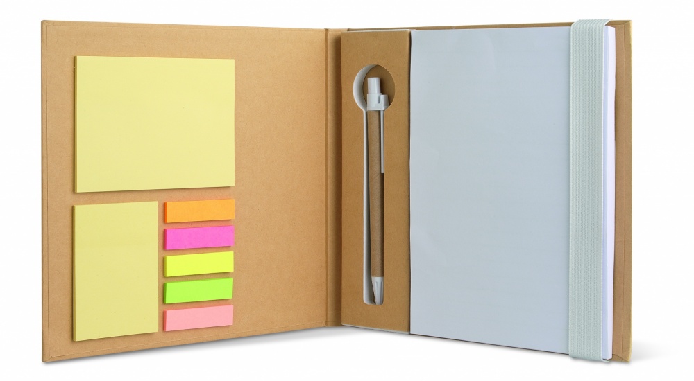 Logo trade promotional gift photo of: Notebook with memo set and pen
