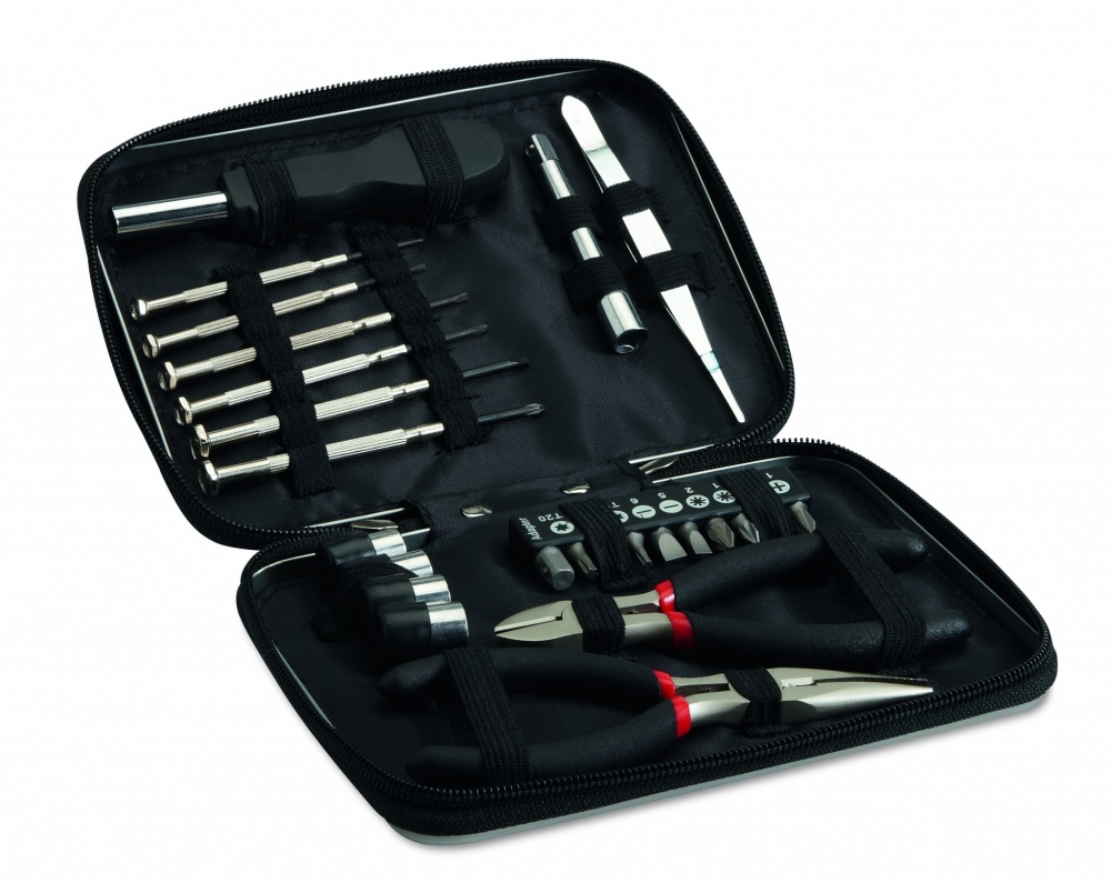 Logo trade business gifts image of: 26 pcs tool in aluminium case