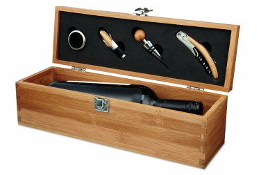 Logotrade promotional giveaway image of: Wine set in bamboo box