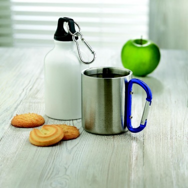 Logo trade promotional items image of: Metal mug & carabiner handle