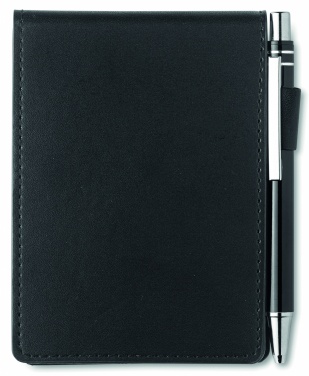 Logo trade promotional merchandise image of: A7 notepad in PU pouch w/pen
