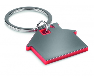 Logotrade promotional item picture of: House shape plastic key ring Rezekne