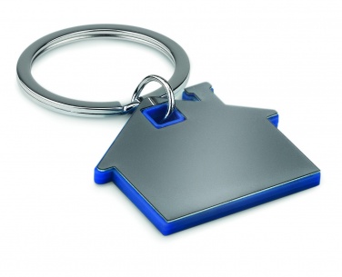 Logo trade business gift photo of: House shape plastic key ring Rezekne