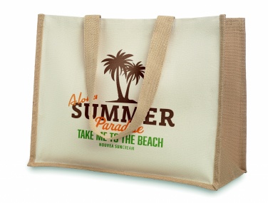 Logo trade promotional giveaway photo of: Jute and canvas shopping bag