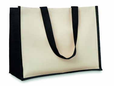 Logo trade promotional gifts image of: Jute and canvas shopping bag