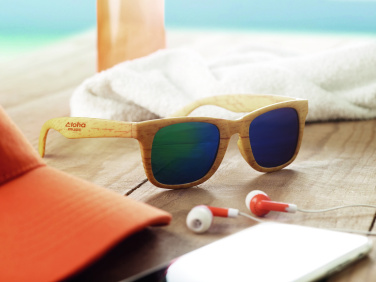 Logo trade corporate gifts image of: Wooden look sunglasses MAARDU