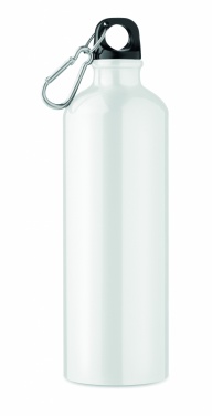 Logo trade business gift photo of: Single-walled 750 ml aluminum bottle with a carabiner and customizable printing