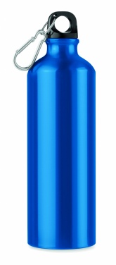 Logotrade corporate gift image of: Single-walled 750 ml aluminum bottle with a carabiner and customizable printing