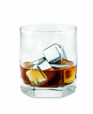 Logo trade promotional product photo of: Set of 4 SS ice cubes in pouch
