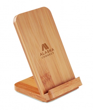 Logotrade promotional gift image of: Bamboo wireless charge stand 5W WIRESTAND
