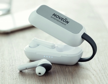 Logo trade business gifts image of: TWS wireless charging earbuds