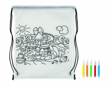 Logo trade promotional giveaways image of: Non woven kids bag with pens