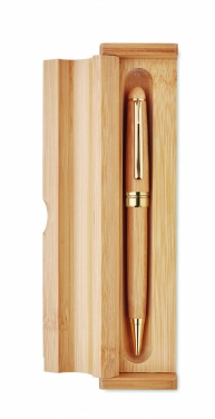 Logotrade promotional item picture of: Bamboo twist-action ballpoint pen in a box