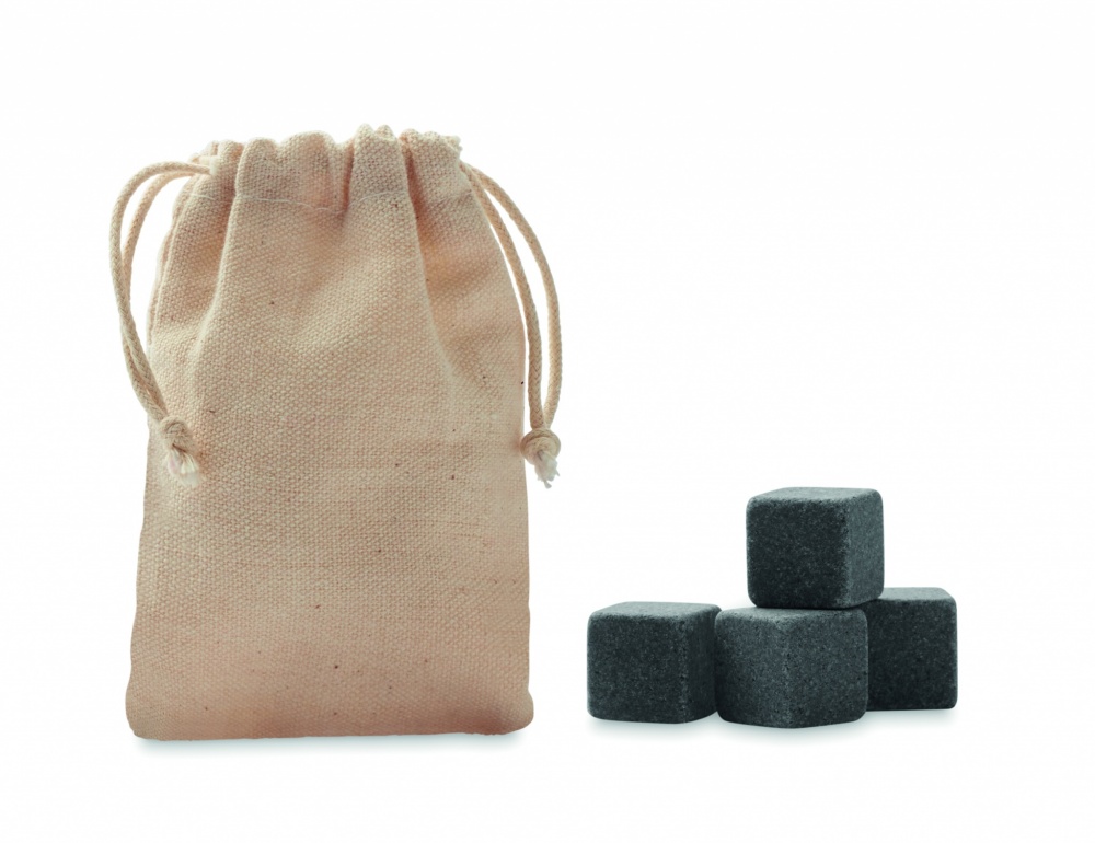 Logotrade advertising products photo of: 4 stone ice cubes in  pouch