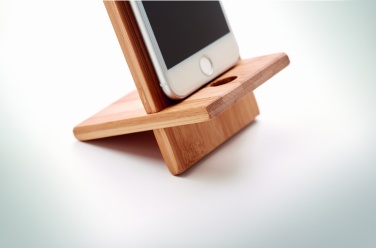 Logo trade advertising product photo of: Bamboo phone stand/ holder WHIPPY