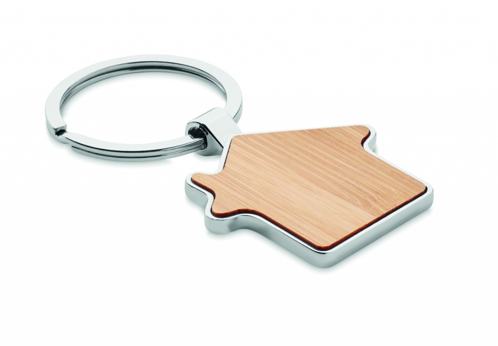 Logotrade promotional giveaways photo of: House key ring metal bamboo NORDIC