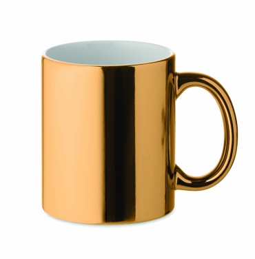 Logo trade promotional giveaways image of: Ceramic mug metallic 300 ml