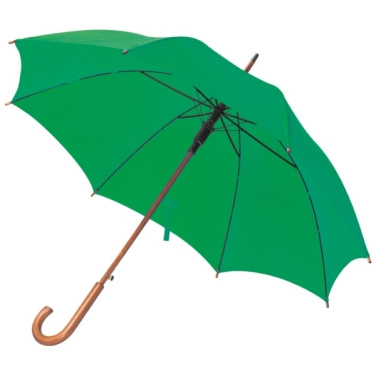 Logo trade advertising products image of: Wooden automatic umbrella NANCY