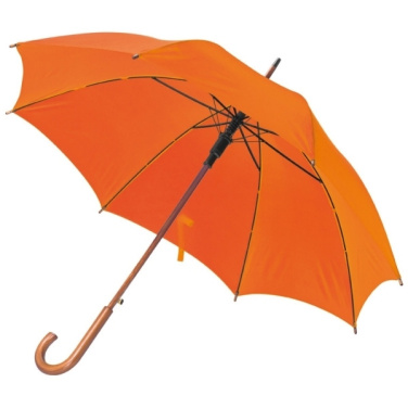 Logo trade promotional gift photo of: Wooden automatic umbrella NANCY