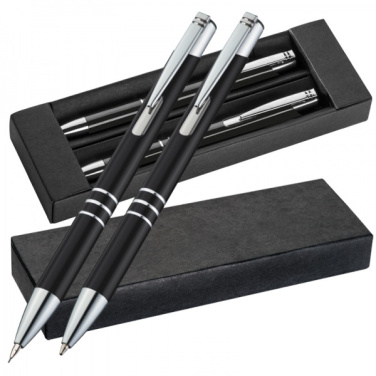 Logo trade advertising products image of: Metal writing set CLAREMONT
