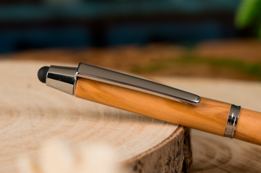 Logotrade promotional items photo of: Wooden ballpen with touch function ERFURT