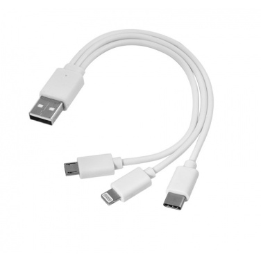 Logo trade promotional giveaway photo of: 3 in 1 USB cable type c + micro USB + lightning