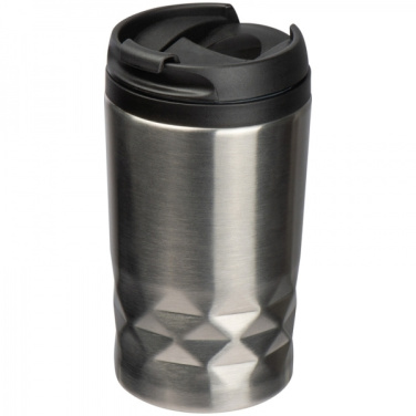 Logo trade promotional gifts picture of: Stainless steel mug with lid ROMA 250 ml