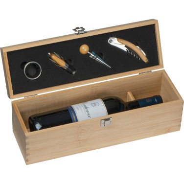 Logo trade corporate gifts picture of: Wooden wine box SAINT-ETIENNE
