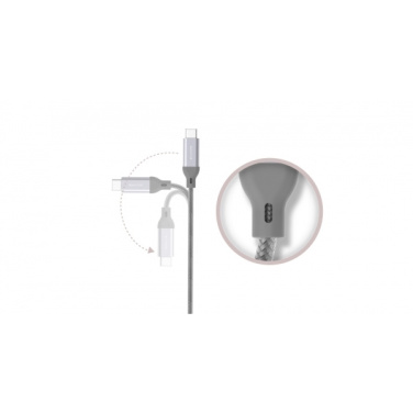 Logo trade promotional merchandise picture of: Nylon data transfer cable LK30 Type - C Quick Charge 3.0