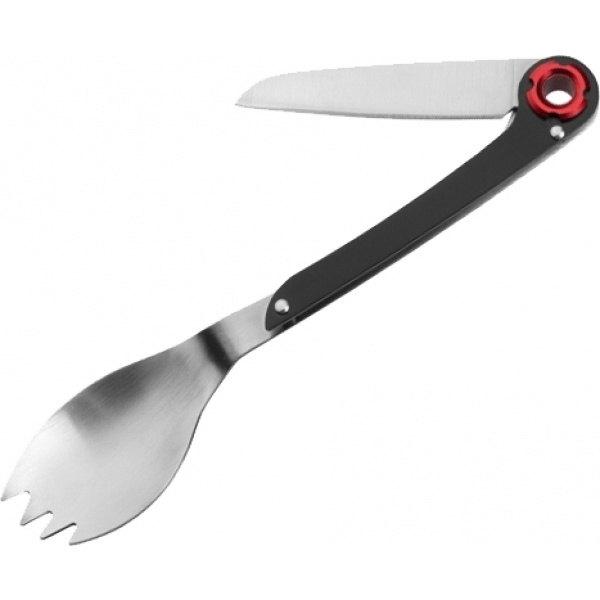 Logo trade promotional merchandise picture of: Multifunctional spoon LATEMAR Schwarzwolf
