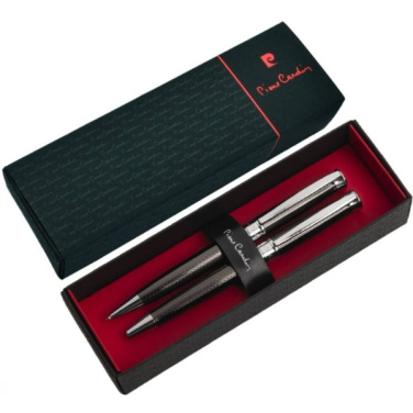 Logo trade promotional merchandise picture of: Metal set of ballpoint pen and roller ROI