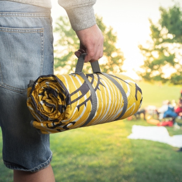 Logo trade promotional products picture of: Foldable picnic blanket ALVERNIA Schwarzwolf