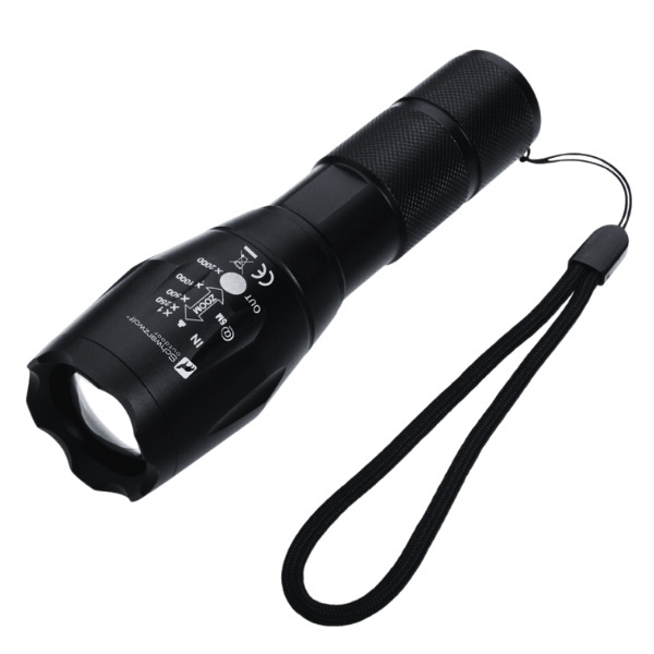 Logotrade promotional gift picture of: Flashlight DELGADA Schwarzwolf