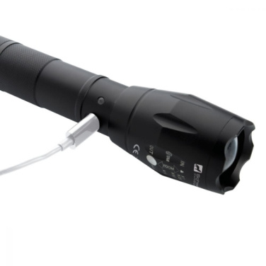 Logo trade promotional gifts picture of: Flashlight DELGADA Schwarzwolf
