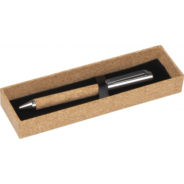 Logo trade business gift photo of: Twist-ballpen metal and cork LILLEHAMMER