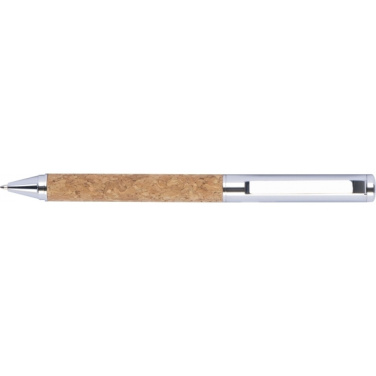Logo trade promotional item photo of: Twist-ballpen metal and cork LILLEHAMMER