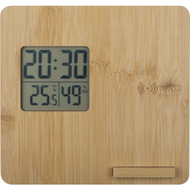 Logo trade promotional gifts image of: Bamboo weather station GRANADA