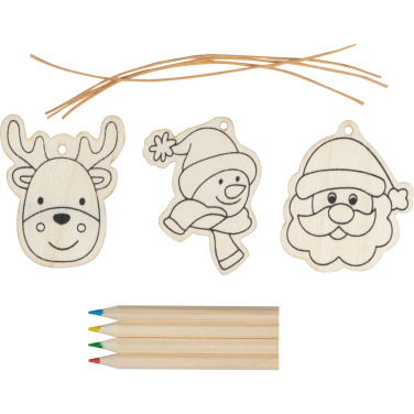 Logo trade promotional merchandise image of: Christmas tree tag painting set DRESDEN