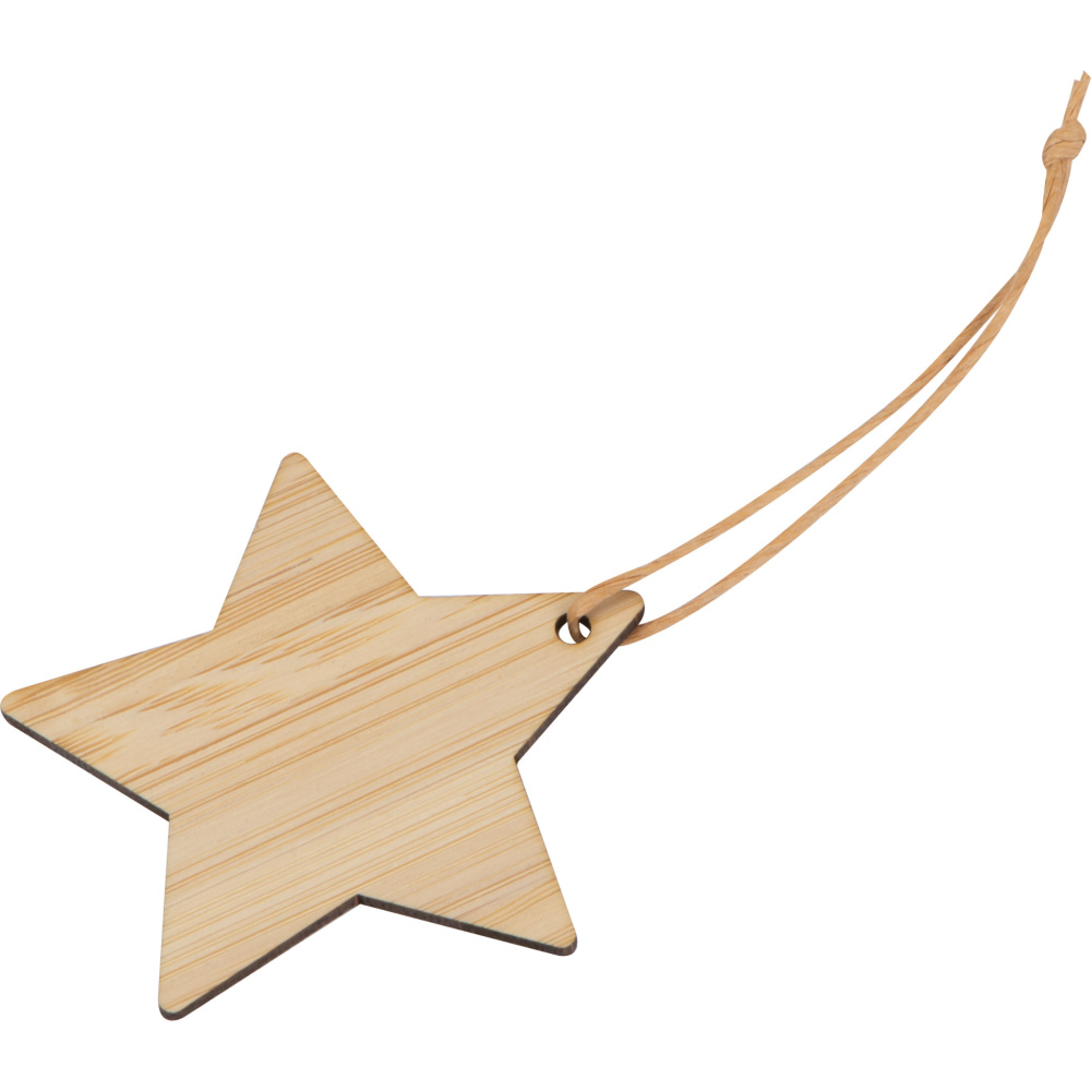 Logo trade promotional gifts picture of: Bamboo star pendant FOGGIA