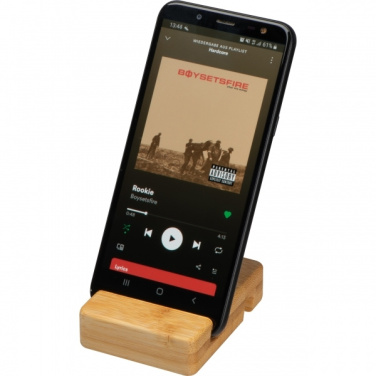 Logotrade promotional gift picture of: Bamboo smartphone holder SAN SEBASTIAN