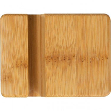 Logo trade promotional giveaway photo of: Bamboo smartphone holder SAN SEBASTIAN