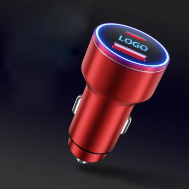 Logo trade promotional giveaways image of: Car charger with enlighted logo for engraving