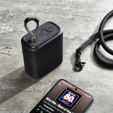 Logo trade corporate gift photo of: Waterproof bluetooth speaker HARDEOL Schwarzwolf