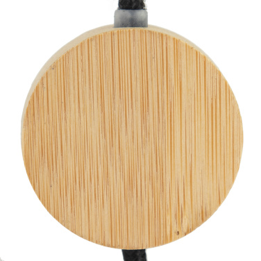 Logo trade promotional merchandise picture of: 4in1 long wooden cable with elighted logo for engraving