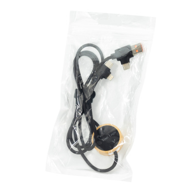 Logotrade corporate gifts photo of: 4in1 long wooden cable with elighted logo for engraving