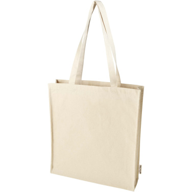 Logo trade promotional giveaway photo of: Florida 270 g/m² GRS recycled gusset tote bag 14L