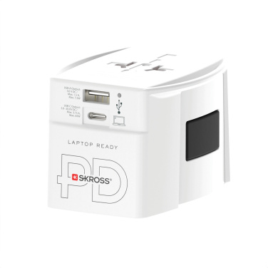 Logo trade corporate gifts image of: SKROSS World Travel Adapter MUV 65W PD with USB C Cable
