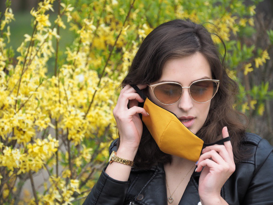 Logo trade promotional merchandise image of: VENUS PRO cotton face mask with a pocket an HEPA filter 1378165