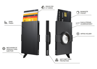 Logo trade business gifts image of: RFID credit card case with holder for AirTag 2163155